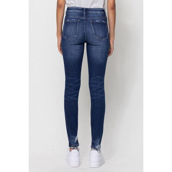 Flying Monkey Mid Rise Ankle Skinny Distressed Hem Jeans - F4419 - Size 24 - Picture 10 of 14